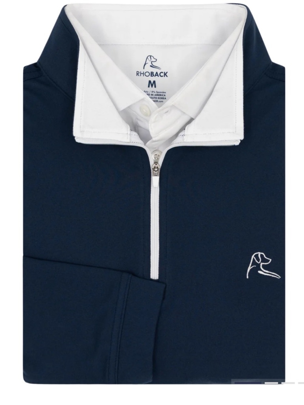 Rhoback Navy Half-Zip with White Trim